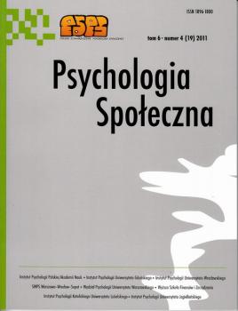 Psychologia SpoÅ‚eczna nr 4(19)/2011