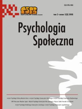 Psychologia SpoÅ‚eczna nr 3(8)/2008
