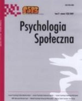 Psychologia SpoÅ‚eczna nr 1(3)/2007