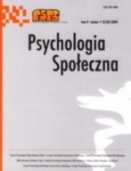 Psychologia SpoÅ‚eczna nr 1-2(10)/2009