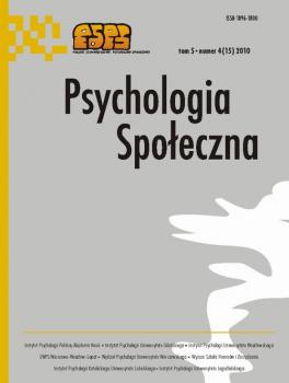 Psychologia SpoÅ‚eczna nr 4(15)/2010