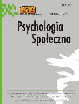 Psychologia SpoÅ‚eczna nr 1(16)/2011