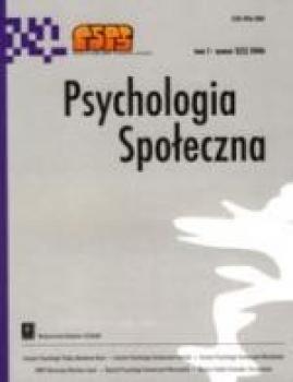 Psychologia SpoÅ‚eczna nr 2(4)/2007